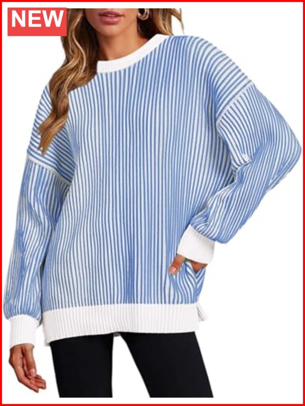 Zeagoo Lightweight Oversized Knit Sweater Long Sleeve Crew Neck Pullover